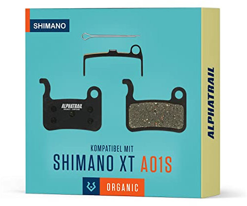 MTB Bremsbeläge für Shimano A01S Deore XT XTR SLX Saint Bremsen I Hochleistungs-Resin I Langlebig & passgenau für E-Bikes und Mountainbikes I 1 Paar organische Scheibenbremsbeläge