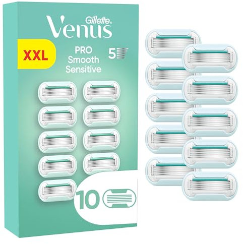 Gillette Venus Pro Smooth Sensitive Rasierklingen für empfindliche Haut, 10 Ersatzklingen