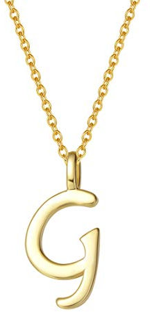 AGVANA Kette mit Buchstabe G Anhänger aus mit Gelb Gold Plattieren Namenskette Alphabet Initialen Halskette für Damen Mädchen mit Geschenkbox, Kettenlänge 40+5 cm