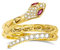 GNOCE 925 Sterling Silber Schlangenring 18 Karat vergoldete Frauenringe mit Steinen Eternity Bands eingelegt Versprechen Ringe für Sie mit Schmuckbox (Gold, 60 (19.1))