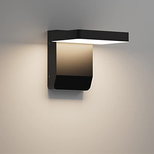 K-Bright led außenlampe, 20W 1560lm led außenleuchte 4000K Korridor Außenbalkon Garage Garten außenlampe IP54 regenfeste wandleuchte aussen(Schwarz)