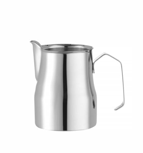 HENDI Milchkännchen, mit V-förmigem Ausguss, Milchkanne, Milchschaumkännchen, für Cappuccino oder Latte Art, ø75x(H)111mm, 0.45L, Edelstahl