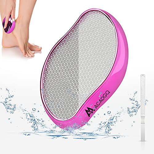 Lima Pies de Nano Vidrio, Lima Durezas Pies Profesional, 2 en 1 Húmedo y Seco Adecuado Para Que las Familias Quita Callos Pies, ABS Rosa