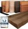 LAMO Manufaktur Wandregal Holz Baumkante | Regal Farbe: Nussbaum | mit schwarzem Basic Regalträger | 160 cm