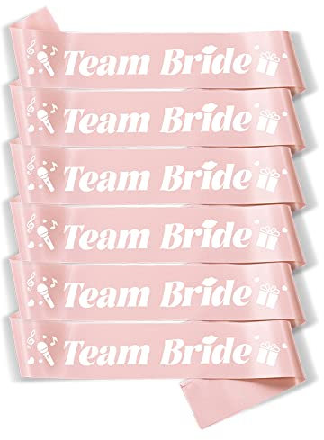 Party to Be Set mit 6 rotgoldenen Schärpen für Team-Braut, Brautparty, Junggesellinnenabschied, Junggesellinnenabschied, Junggesellinnenabschied, Hochzeitsdekorationen