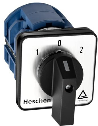 Heschen Interruptor de cambio universal del selector de leva giratoria, SZW26-63/D202.2, 660V 63A, ON-OFF-ON 3 posiciones, 2 fases, 8 terminales, CE