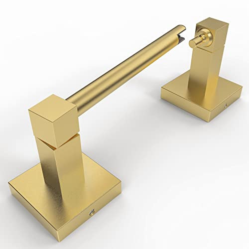 Ruacq Porte-rouleau de papier toilette doré à double poteau pivotant carré porte-rouleau de papier toilette en acier inoxydable et alliage de zinc moderne