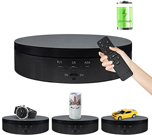 ZLMONDEE Remote Control Rotating Display Stand, 5.74inch/22Lbs Load Turner Cup Platform, 360 Rotating Turntable, Tumbler Making Supplies Spinner for Epoxy Glitter Tumbler,Photography