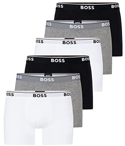 BOSS Herren Power Long Boxer Unterhosen Cotton Stretch 6er Pack
