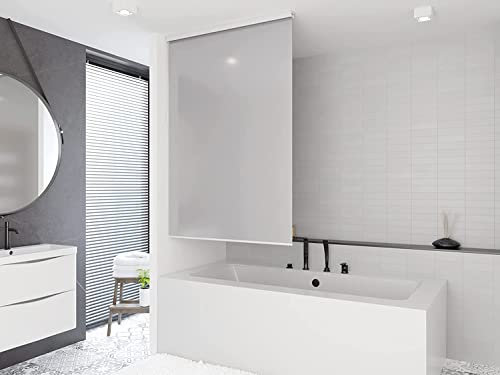 probath Store de douche semi-cassettes modèle uni gris clair Longueur et largeur selon votre choix (largeur jusqu'à 100 cm, longueur jusqu'à 240 cm)