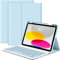 EasyAcc iPad 11 (A16) / 10 Generation Hülle mit Tastatur 11/10,9 Zoll 2025/2022 (A2757/A2777/A3356/A3355), Magnetisch Abnehmbarer mit Stifthalter Tastatur, Blau
