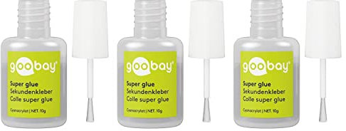 GOOBAY Lot de 3 Flacons Super glue Cyanoacrylate 10g avec pinceau