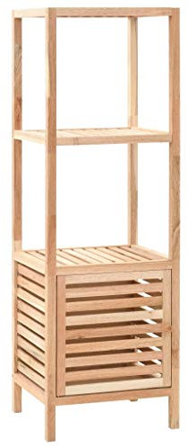 ZEYUAN Badezimmerschrank, Badschrank, Badezimmer Möbel, Badmöbel Für Kleine Bäder, Nussbaumholz Massiv 39,5 x 35,5 x 123 cm