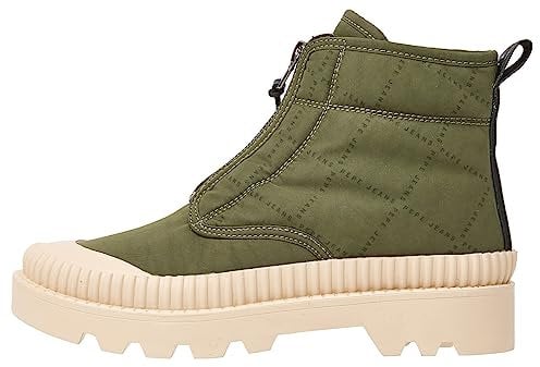 Pepe Jeans Ascot Nyna, Stivale alla moda Donna, Verde (verde militare), 37 EU
