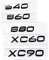 MSEURO 3D-ABS-Emblem-Aufkleber, schwarz, passend for Volvo-Buchstaben auf dem Kofferraum XC60 XC90 S60 V40 V50 V60 C30 S80 S40 XC40 XC70 S90 Zubehör (Color : Noir, Size : XC60)