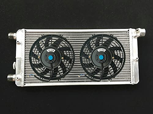 FSMOTO Radiatore in alluminio a 3 file + ventilatori per 1991-1999 Fia-t Cinquecento Van 170 1.1 Sporting & 900 manuale 0.9 1.1 modelli a benzina