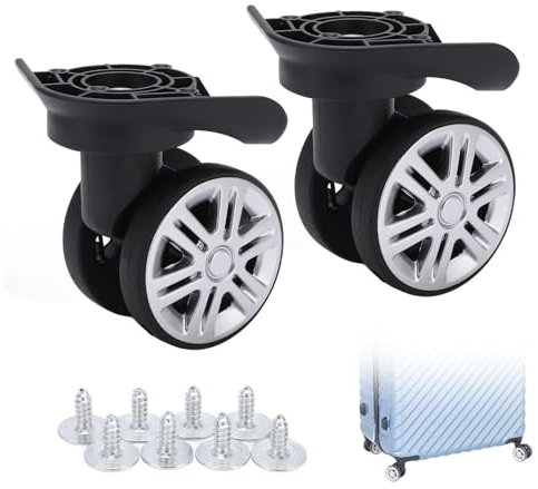 Gepäckräder Ersatz, Kofferrollen Ersatzrollen, koffer ersatzrollen, koffer travelite, 1 Paar 9 * 6 cm Koffer-SwivelCasters Ersatz zweireihige Räder für Möbel, Koffer, Schrank, Tischrollen