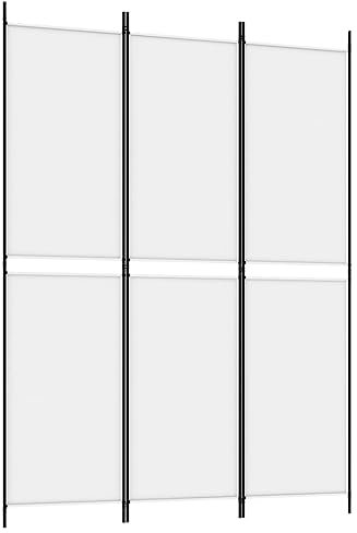 vidaXL Paravent 3-TLG. Raumtrenner Raumteiler Trennwand Umkleide Sichtschutz Spanische Wand Wohnzimmer Schlafzimmer Weiß 150x200cm Stoff