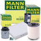 MANN-FILTER Inspektionspaket Filterset 1x Ölfilter, 1x Luftfilter, 1x Innenraumfilter, Kompatibel mit SEAT IBIZA, SKODA FABIA 2 ROOMSTER, VW POLO V (6R1, 6C1), POLO Van (6R)