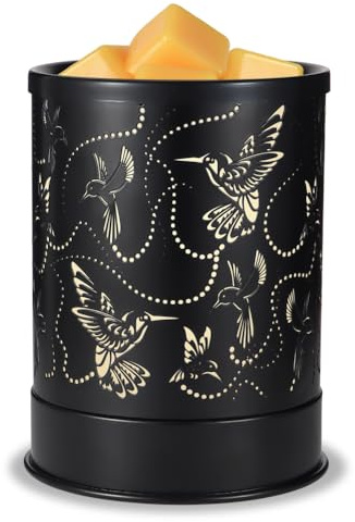 nawaza Metal Wax Melts Warmer 2-in-1 Electric Fragrance Candle Wax Melter and Wax Cubes with LED Light Aromatherapy Essential Oil Burner for Home Office Room Bedroom and Home Décor(Hummingbird Flock)