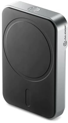 ALOGIC Matrix Universal Magnetic Powerbank 5000mAh | Kabellose MagSafe Powerbank | Qi-kompatibel | Bis zu 15 Watt | USB-C Power Delivery | Magnetsticker inklusive | Black