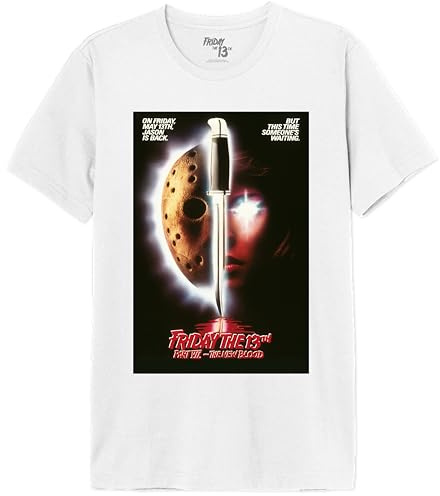 Friday the 13TH Herren Mefridmts050 T-Shirt, weiß, XL