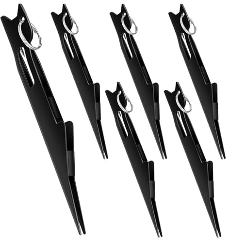 6 Stück Angelschnur, Knoten, Bindewerkzeug, Schnellbindung, Nagelknoten, Werkzeug, Fliegenfischen, Angler, Zubehör, Fliegenbinden, Ausrüstung für Haken, Köder, Schnüre, Männer (schwarz)