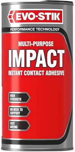 AMK® Evo Stik Impact Instant Contact Adhesive 500ml High Strength Fast Drying Multi Glue Tin Wood Metal Plastic