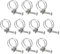 sourcing map 10Pcs Double Wire Hose Clamp, 32-36mm Adjustable Stainless Steel Wire Hose Clips with M8 Bolt for Dust Collection Hose, Pump Hose Pipe