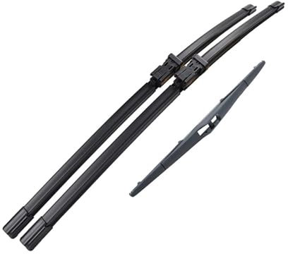 Ersatzwischblätter Kompatibel Mit VW Für Tiguan MK2 Vorne Und Hinten Fenster 2017 2018 2019 2020 3 Teile/satz Windschutzscheiben-Wischerblatt-Set