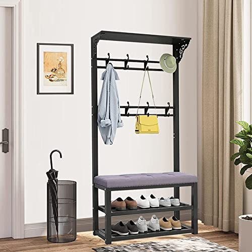 Portemanteau Prte-Manteau entrée Porte-vêtements Portemanteaux Murale Porte Bambou Perroquet Blanc Bain Forme d’Arbre Vintage Étagère Patère Bois métallique Alliage d'aluminium Amovibles rou