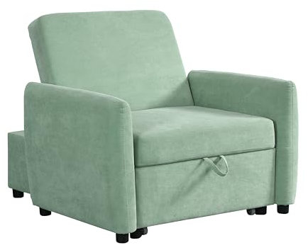 Brigros - Poltrona Letto Singolo Oulida, Modern Style, Tessuto, Cedro, Chaise Longue e Letto Singolo, Trasformabile