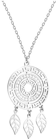 Sofia Milani - Damen Halskette 925 Silber - mit Zirkonia Steinen - Ornamenten Traumfänger Anhänger - N0802