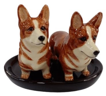 Keramik Salz und Pfefferstreuer Set mit Hundemotiv (Corgi)