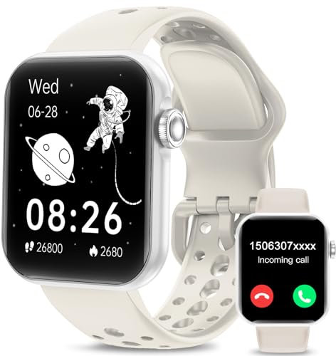 niolina Smartwatch Herren Damen mit Telefonfunktion, 1,83 Zoll HD Touchscreen Fitnessuhr, 110+ Sportmodi mit Schrittzähler/Herzfrequenz/Schlafmonitor, Smart Watch Wasserdicht für iOS Android, Grau