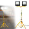 FIVMEN Baustrahler 2x200W 16000LM LED Strahler Arbeitsleuchte mit Verstellbarer Stativ und 3m Kabel Stecker Baulampe Arbeitsscheinwerfer Wasserdicht IP66 für Garage Werkstatt Baustelle, Kaltweiß