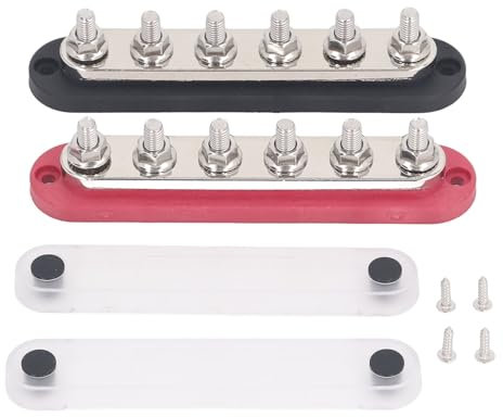 2PCS M8 Blocco di Distribuzione di Alimentazione 300A 12-48V Bus Bar Morsettiera per Auto Barca Marine Sistemi Elettrici