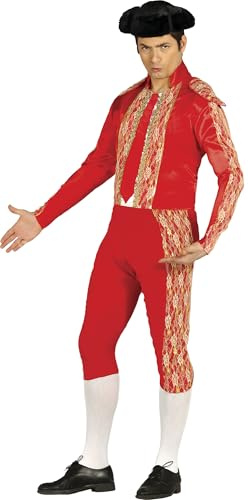 FIESTAS GUIRCA | Torero-Kostüm für Erwachsene (46-48/S) – Jacke und Hose – Matador-Anzug für Kostümpartys, Karneval, Fasching und kulturelle Feierlichkeiten weltweit – Ideal für Männer – Rot