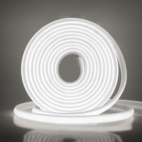 Wisada Strisce LED COB, Striscia al neon 288 LED/M, Striscia COB al flessibile 220V, Luce al neon a corda tagliabile per la decorazione di interni (Bianco (6000-6500K), 1M)
