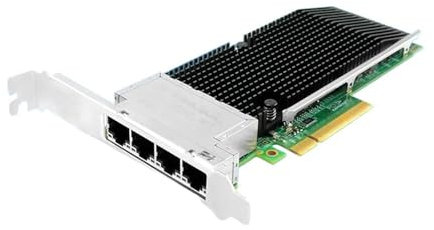 DUOCAI Tarjeta de Red PCIe x8 de Cuatro Puertos y 10 GB 9804BT, Adaptador de Servidor Ethernet basado en Chip In-Tel XL710