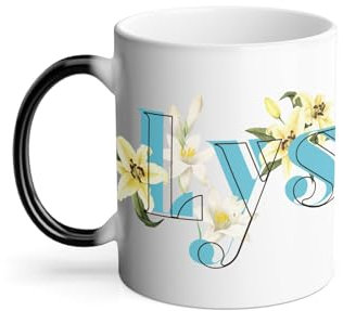 Thermoreagierende Tasse Magische Tasse – Lilie Blumen Minimalistisch Chic Garten Liebe – 325 ml