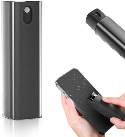 Telidif Screen Cleaner Tool (Liquid NOT Included), 3-in-1 Portable Laptop and Phone Screen Cleaner Spray Bottle with Microfiber Cloth, Ideal for TVs, Monitors, Computers, Tablets, and Phones, Gray
