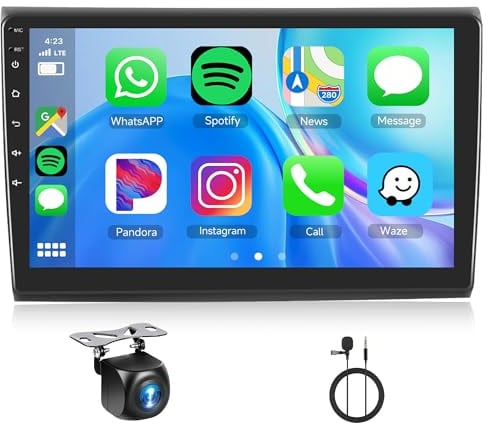 Rimoody 4+64G Android Autoradio für FIAT Bravo 2007-2014 9 Zoll Touchscreen Kabelloses Carplay Bravo Autoradio mit Android Auto Navi GPS Mirror Link Bluetooth WiFi/FM/RDS/EQ/SWC/USB Rückfahrkamera