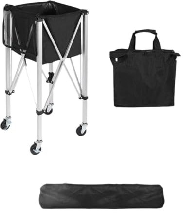Fenteer Tennis Ball Cart mit Rädern, Klappkollektor Tennis Ball Storage Cart, unterrichten Wagen für das Spielzimmer im Outdoor Sport Fitnessraum