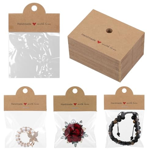 Lot de 100 pochettes à bijoux transparentes - En plastique - Avec fermeture à pression - Pour femmes et filles