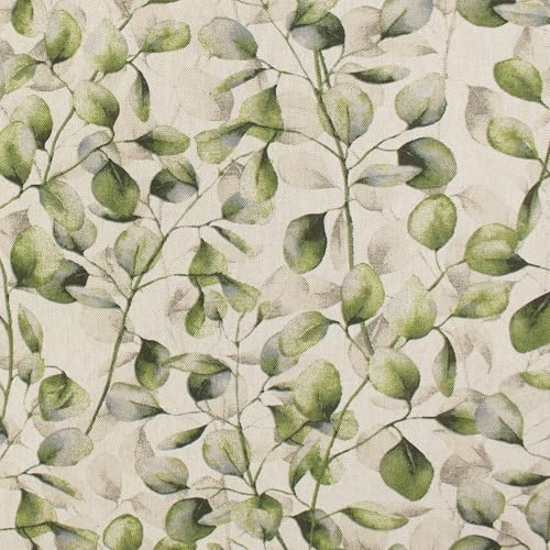 Dekostoff Blätterranken | Meterware ab 100cm x 140cm (natur) | Leinenoptik