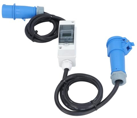 Sxhlseller Moniteur de Consommation D'énergie Compact à Prise CEE avec écran LCD rétroéclairé pour Voiture électrique, 1 X Prise CEE