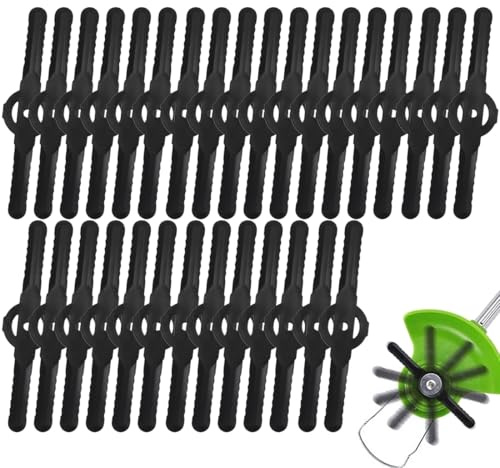 FIMWOLZ 40 Pezzi Lame di Ricambio in Plastica per Tagliaerba Accessori per Trimmer da Giardino (15cm) (Nero)