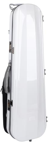 Dioche Carbon Fiber Violin 4/4 White Carbon Fiber Violin Case, Shockproof Storage Box with Combination Lock and Hygrometer, and Portable Shoulder strap.