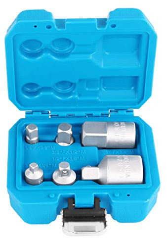 TECPO Steckschlüssel Adapter-Satz 6-tlg. Steckschlüssel-Adapter Set 1/4'', 3/8, 1/2, 3/4'' aus Chrom-Vanadium-Stahl, für Nüsse und Ratschen, matt verchromt, mit Haltekugel Adaptersatz Stecknüsse-Set